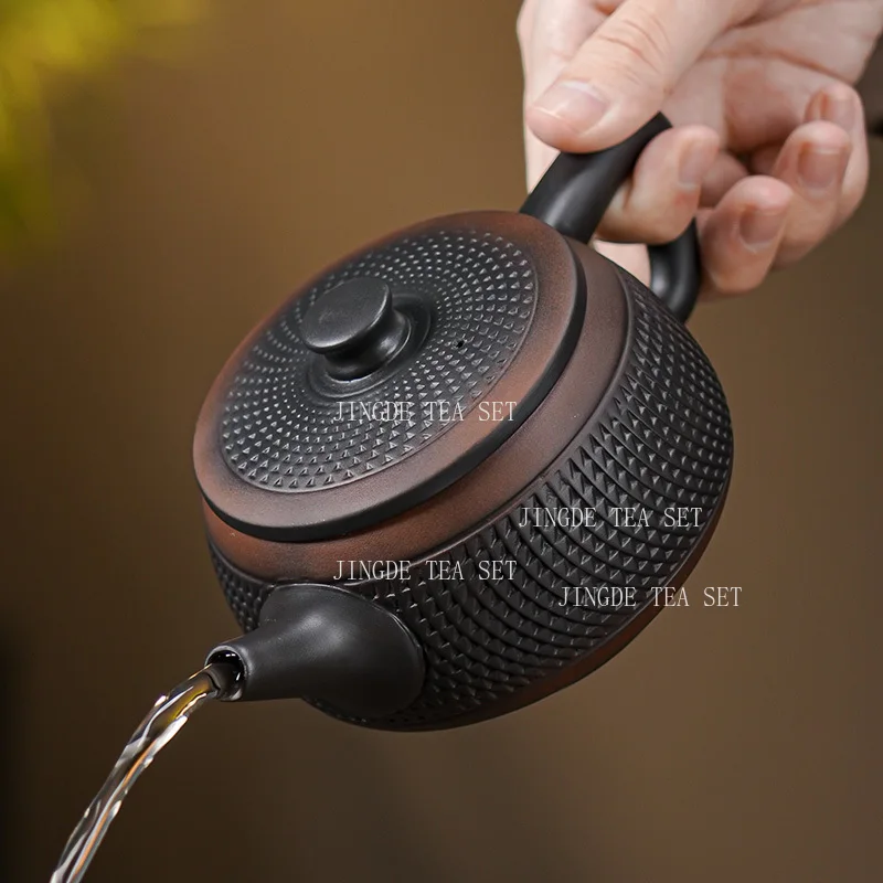 280ml Purple Pottery Jumping Knife Hanwa Pot Large Capacity Kung Fu Tea Set Household Chinese Purple Clay Teapot Single Tea Pot