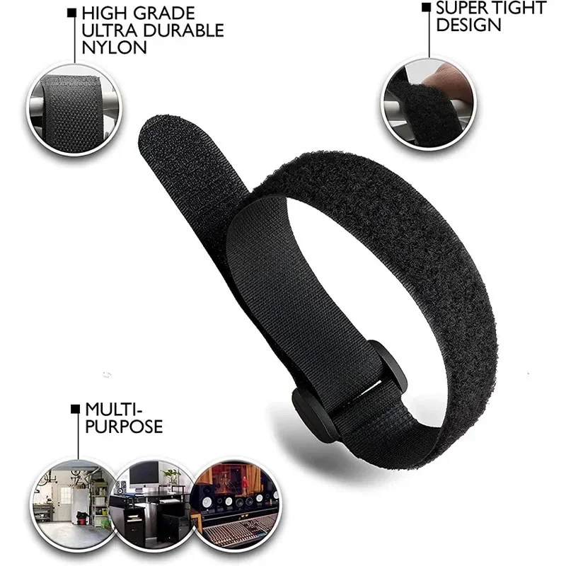 5/10Pcs reusable hook and loop straps fastening cable ties cable straps nylon securing wire cord ties organizer fastener tape