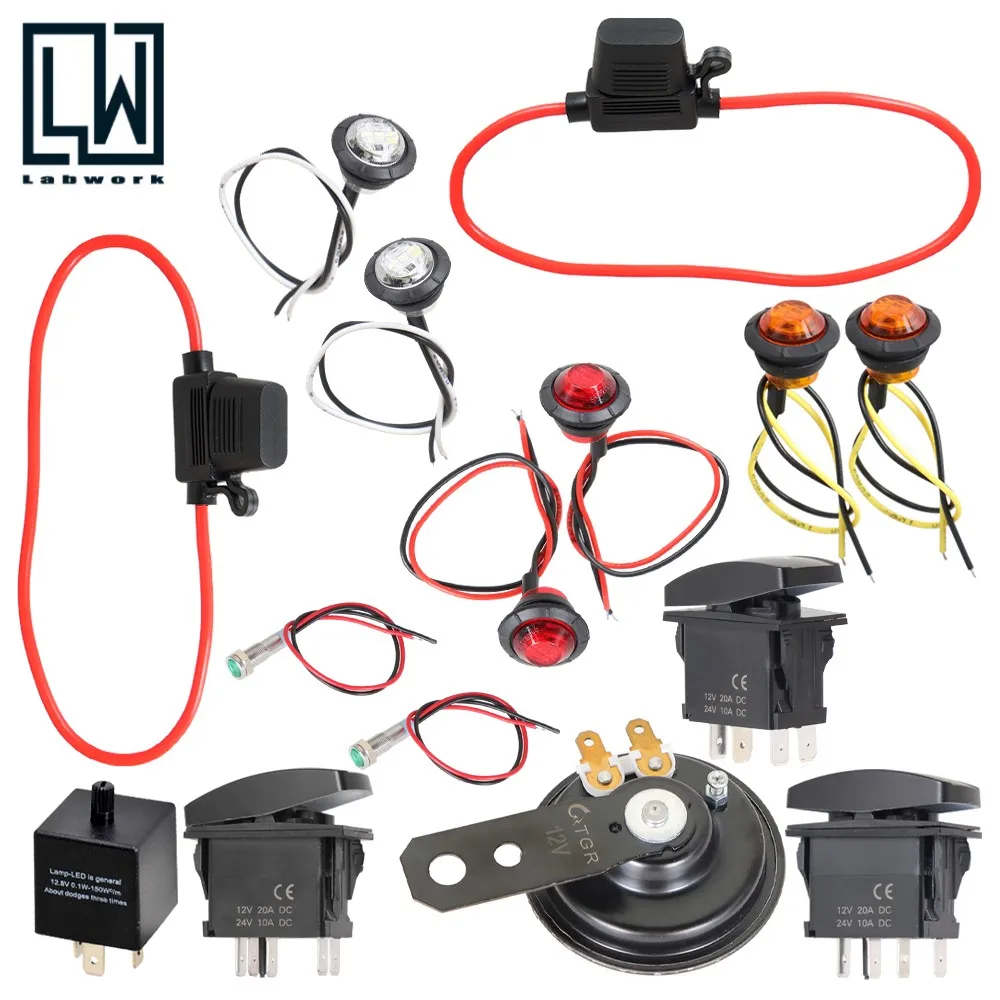 For Polaris Ranger 1000 XP 2018+ Universal Turn Signal Switch Kit & Horn Hazard universal 12v 1 5a 105db motorcycle electric horn kit signal speaker waterproof round loud horn for scooter moped dirt bike atv