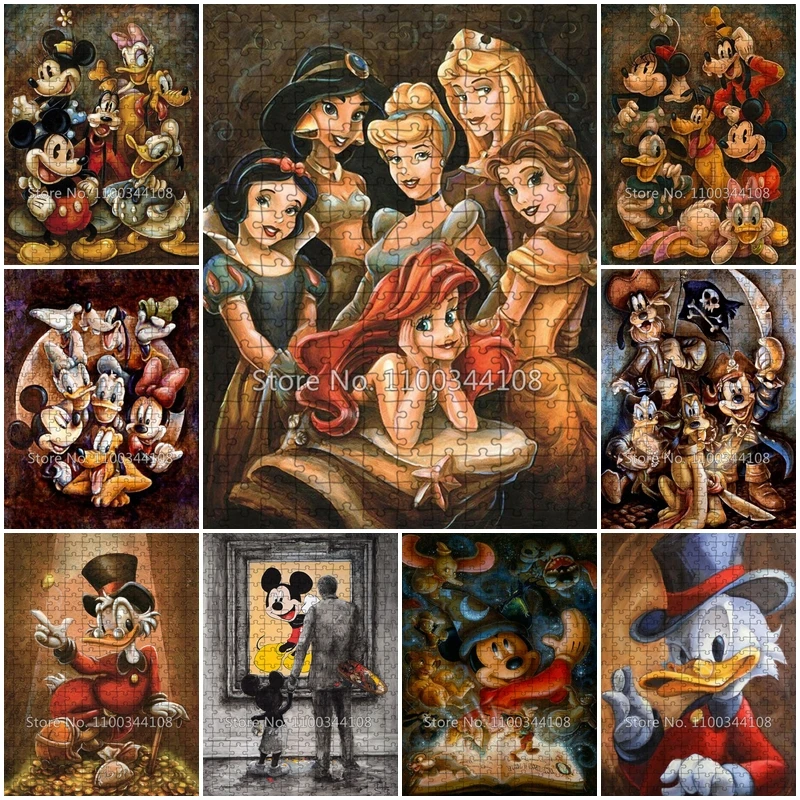 Disney Princess Jigsaw Puzzles Mickey Mouse and Donald Duck Wooden