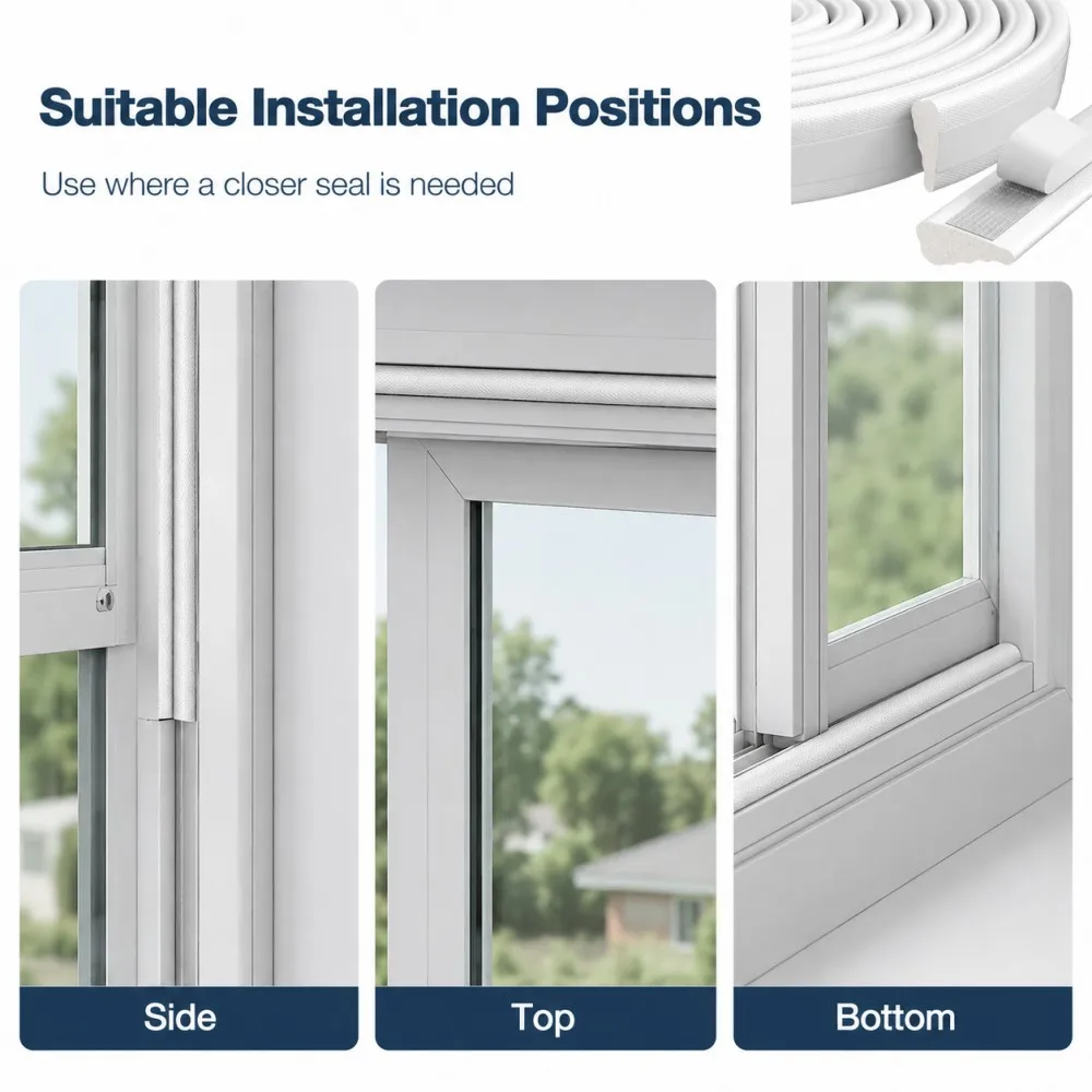 Self-Adhesive Soundproof & Windproof Insulation Foam Strip