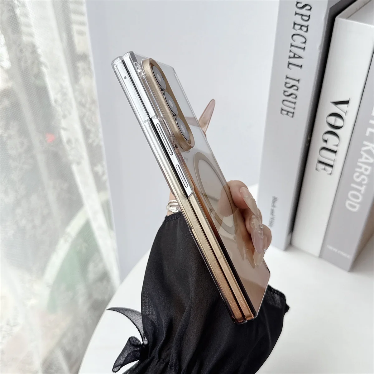 Clear Shockproof Magnetic Phone Case with Wireless Charging