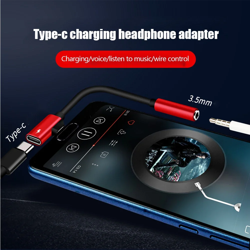 Adattatore 2 In 1 USB-C – Splitter Per Ricarica Rapida E Audio 3.5 Mm, Cavo Intrecciato In Alluminio, Per Telefoni E Tablet