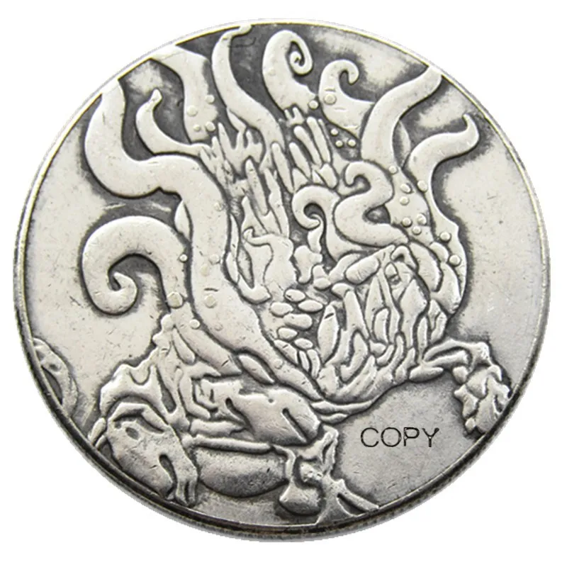 Hb(140)Us Hobo Morgan Dollar Skull Zombie Zkeleton Monete Placcate Argento