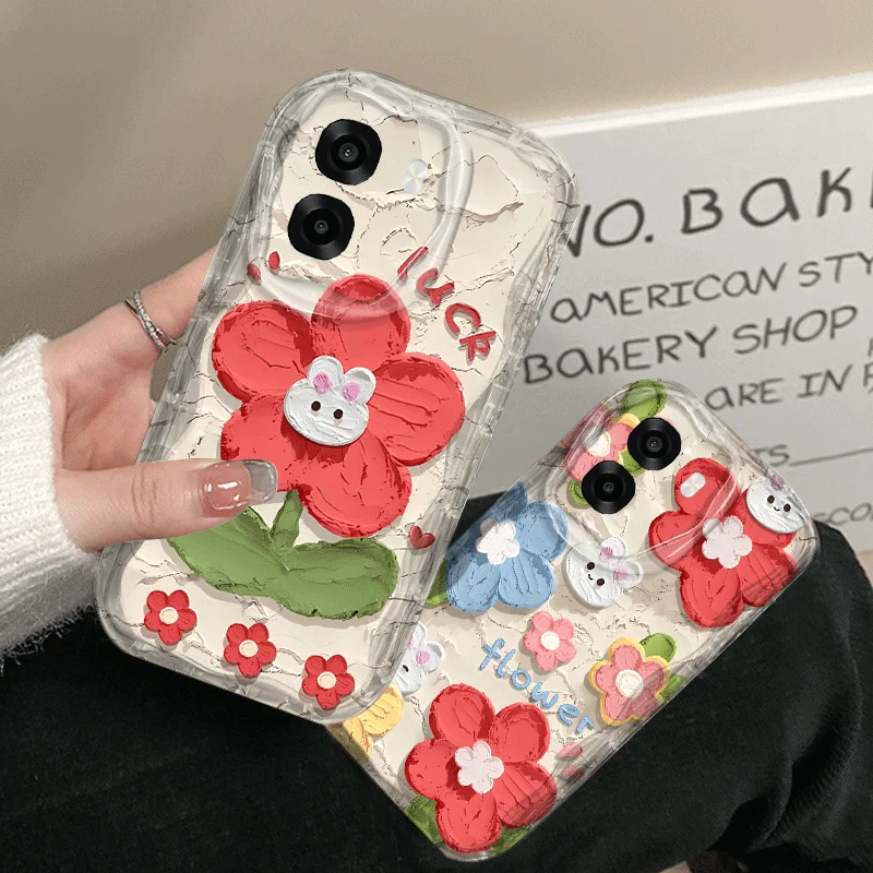 Shockproof Flower Pattern Flexible TPU Protective Case
