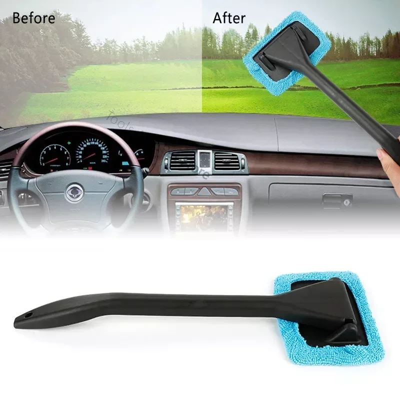 Car Cleaning Wash Brush Tool With Long Handle Car Window Cleaner Washing Kit Windshield Wiper Microfiber Wiper Cleaner Brush