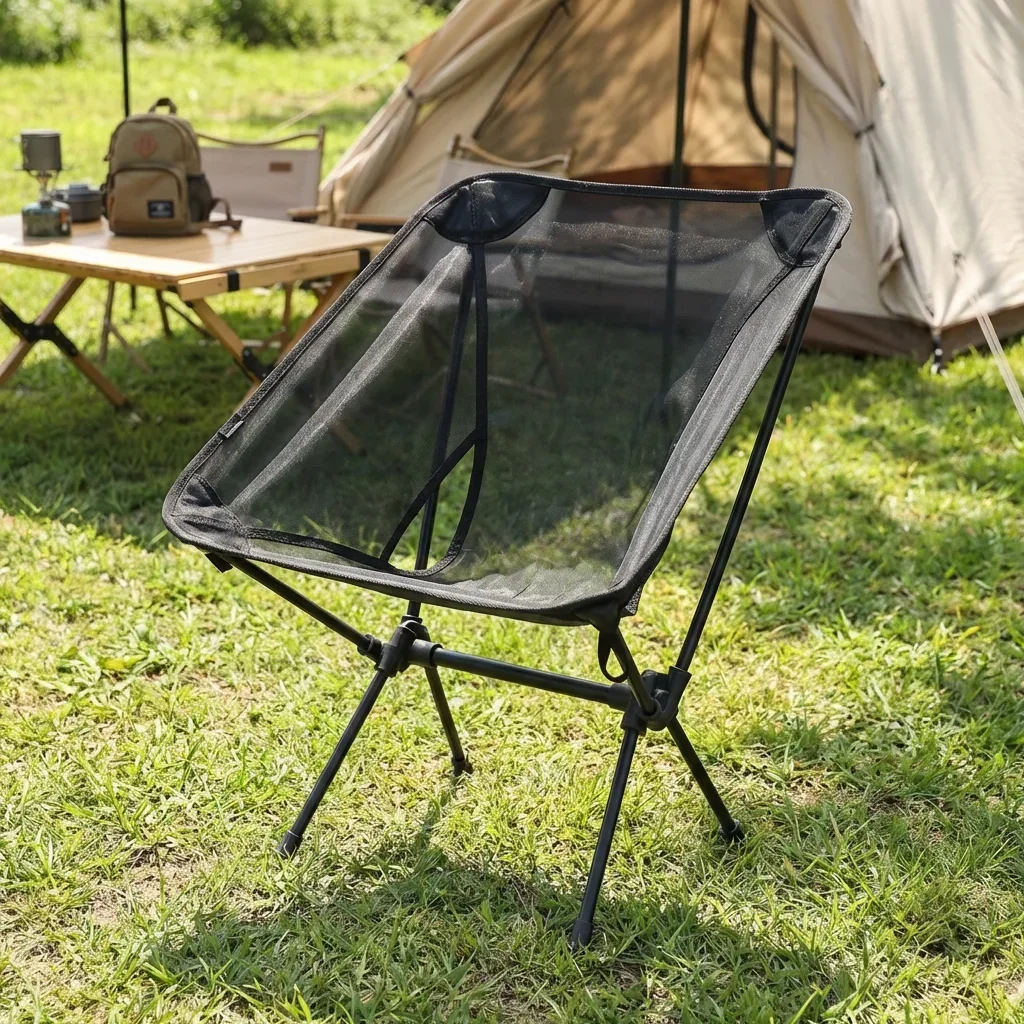 Fauteuil de pêche Moon Chair en aluminium 7075, respirant et anti-enfoncement pour camping extérieur