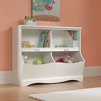 Storage Chest Organizer Kids Bookcase Toy Box Bin for Bedroom Living Room L41.10 x W 14.49 x H 32.84 Soft White 1