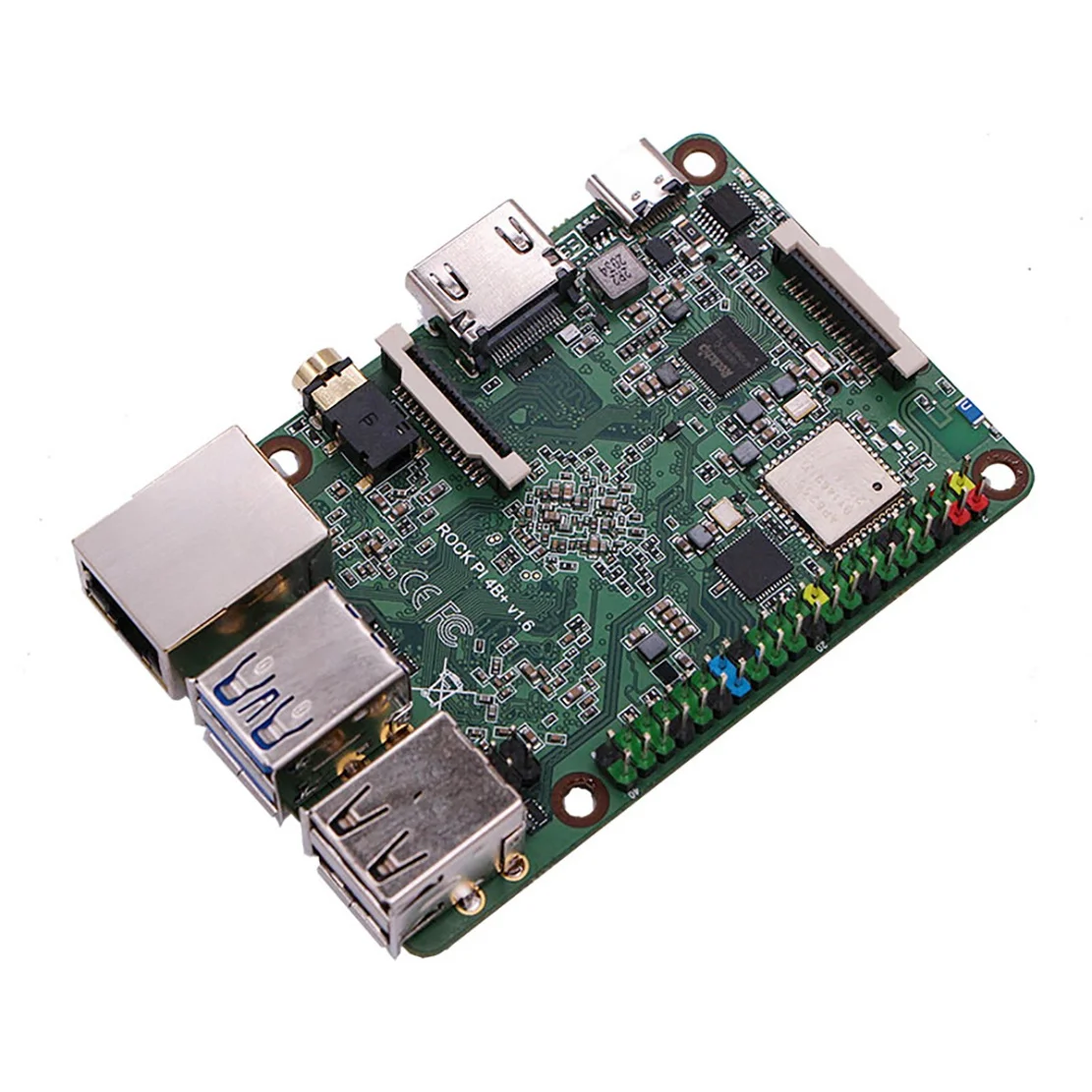 Rock Pi-4B + Plus  B  , RK3399  ھ 4 x USB SBC PC  , º WiFi  (2G + 16G)