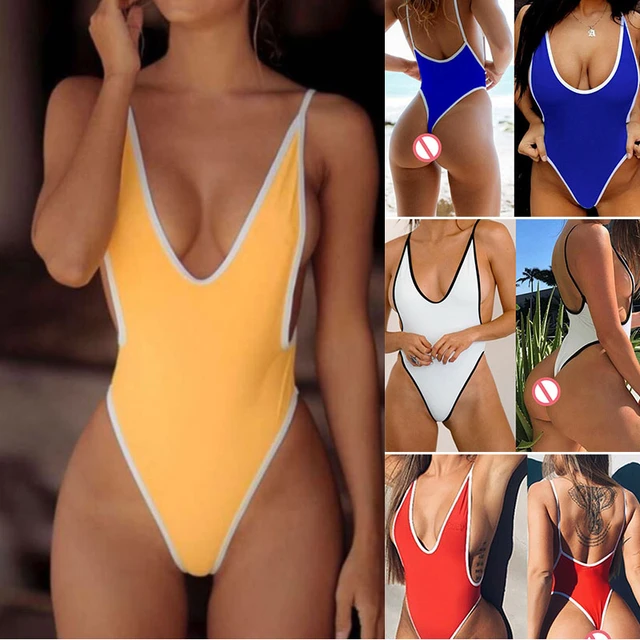 Sexy Deep V-neck Swimsuit One Piece Swimwear 2022 Beach Bathing Suit  Brazilian Swimming Suits Female Beachwear Bathing Suits - AliExpress