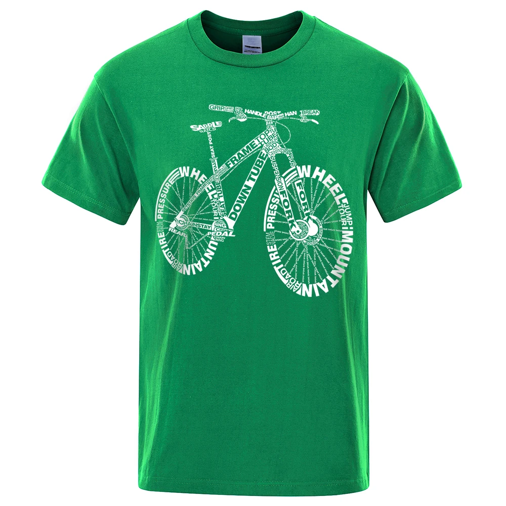 Mountain Bike Alphabet Print Oversized Vintage Tee - Unisex Breathable Summer T-Shirt