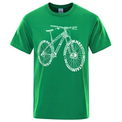 Mountain Bike Alphabet Print Oversized Vintage Tee - Unisex Breathable Summer T-Shirt - S (Green)