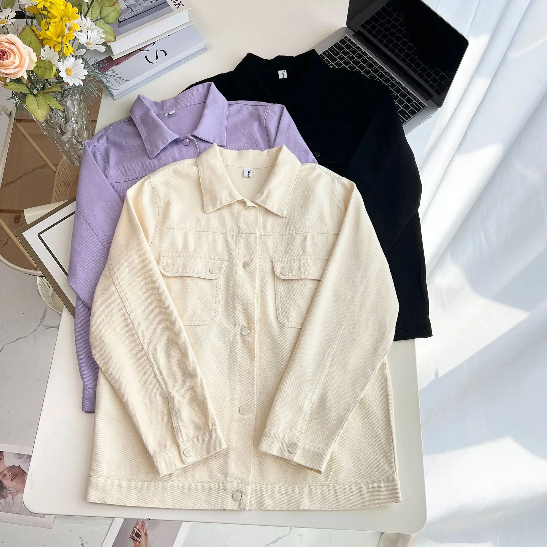 XXXXL Fashion Plus Size Women's Denim Jacket Autumn New Classic And Versatile Washed Cotton Casual Shirt Coat