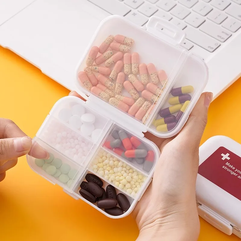 Round Pill Case - Portable Weekly Tablet Organizer and Storage Container