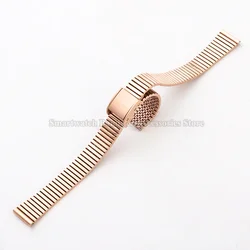 Ultra - Thin Stainless Steel Wristband Bracelet - Sleek Metal Accessory - 14mm (Rosegold)