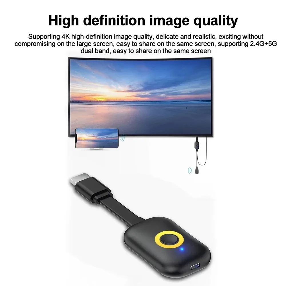 4K Dual Band Wireless HDMI TV Dongle Receiver