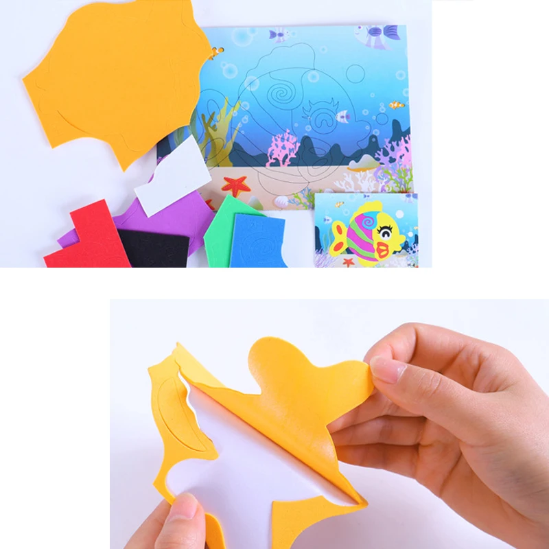 1/10pcs DIY Creative Cartoon Animal 3D EVA Foam Sticker Puzzle Handmade Early Learning Educational Toys for Children Kids Gift