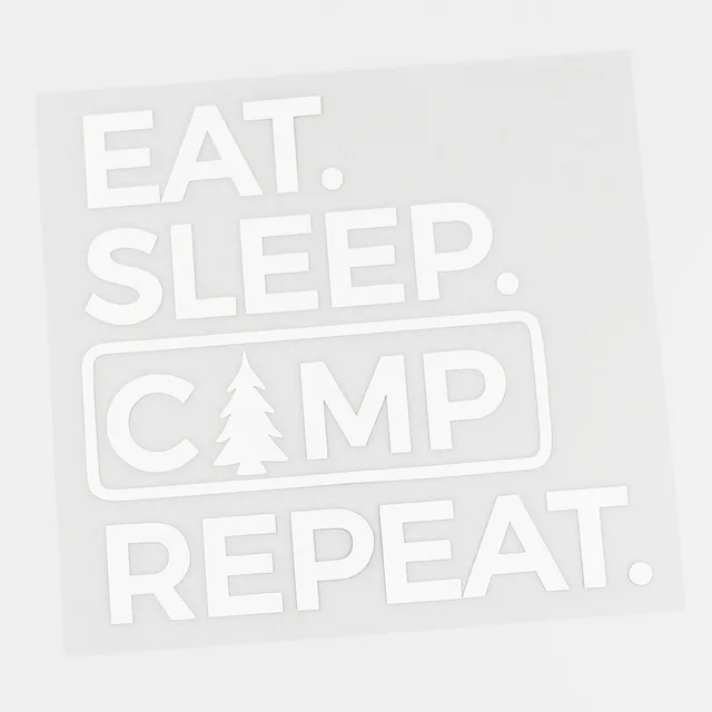 YJZT 재미있는 먹기 수면 캠프 반복 비닐 자동차 창문 스티커 데칼