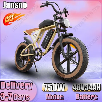 JANSNO X70 bici elettrica 750W potente motore 48 v34ah doppia batteria al litio E bici adulto città 20*4 pollici grasso pneumatico bicicletta elettrica