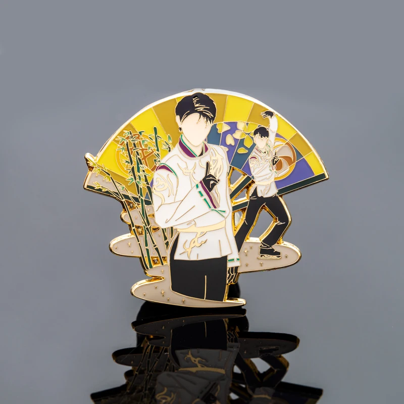 Yuzuru Hanyu  Metal Badge Pin Brooch Button Figure Skating Champion Badge Collection Fans Xmas Gifts