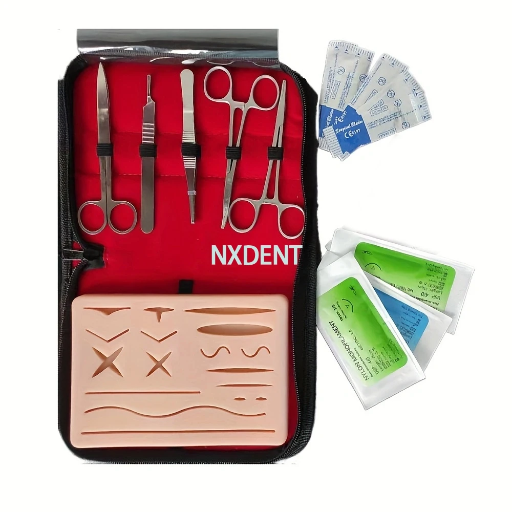 1Set Reusable Surgical Suture Kit Pad Medical Practice Traumatic