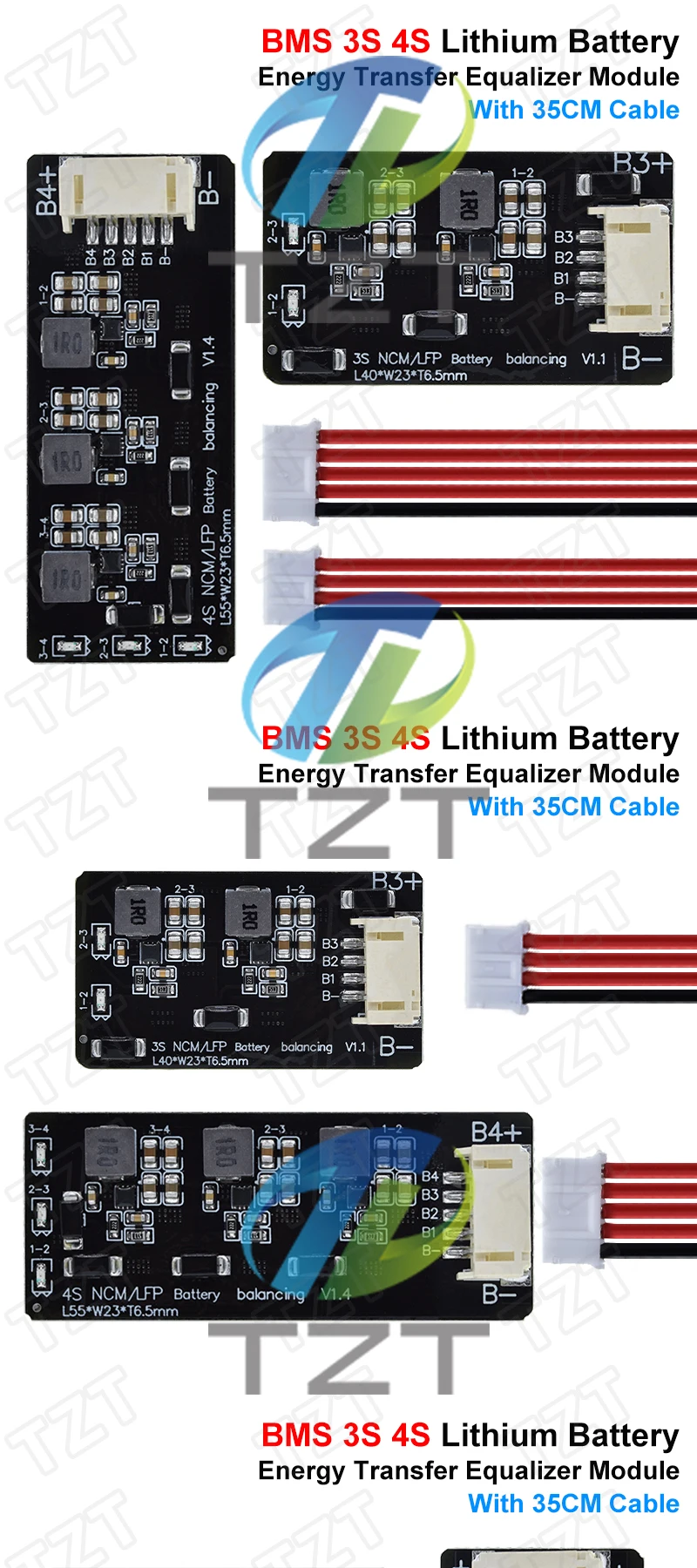 TZT BMS 3S 4S Aktive Balancer Bord 1,2 EINE Lifepo4 Lipo Li-Ion Lithium-Batterie Energie Transfer Equalizer Modul induktive Version – Detail 5