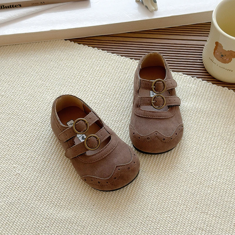 Leather Girls Mary Jane Flats Soft Sole Autumn Toddler Shoes