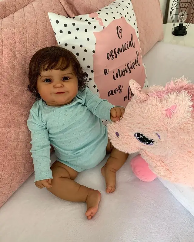 

60CM/50CM Cute Girl Maddie Reborn Toddler Doll Dark Brown Skin Boneca Bebe Reborn Menina Soft Cuddle Body High Quality Gift