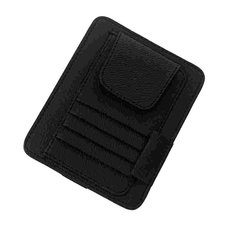 

PU Leather Sun Visor Cards Photo Storage Bag Multifunctional Bill Fold Storage Container Name Card Holder for Car Vehicle