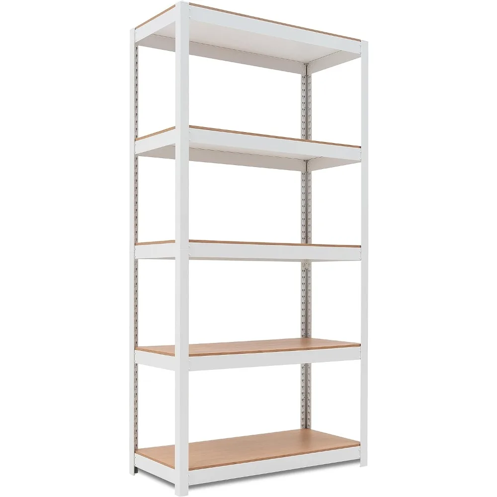 

HOMEDANT House 5-Tier Laminated Metal Shelving Unit Adjustable Storage Utility Rack Heavy Duty Shelves Organization Multipurpose