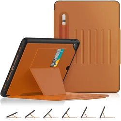 Premium Tablet Case with Pencil Holder and Magnetic Stand for iPad Mini 4 5 (Brown)