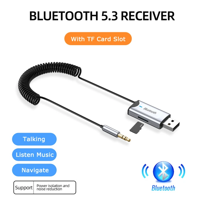 KUULAA-adaptador auxiliar Bluetooth 3,5, Dongle USB a Jack de 5,0mm, Kit de  manos libres para receptor de coche, transmisor BT - AliExpress