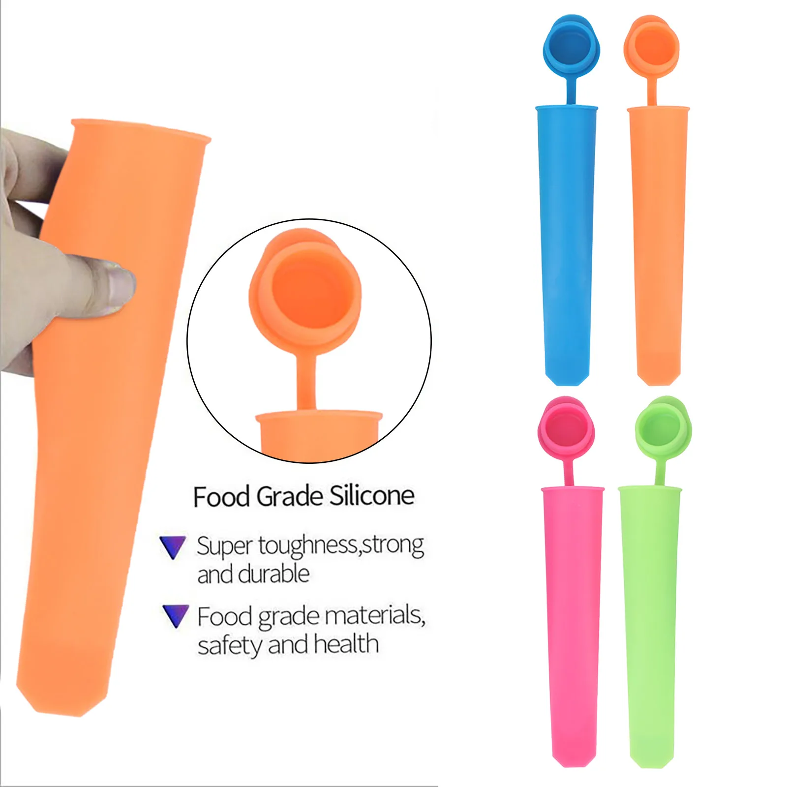 Silicone Ice Tray With Lid Frozens Popsicle Reusable Tote Bag Food Preservation Kitchen accessories