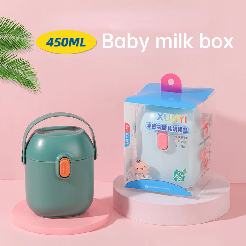 Caja Almacenaje Leche Fórmula | Portátil Y Hermética, Apta Para Microondas Y Congelador | Ideal Para Viajes (Azul)