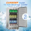 Outdoor Refrigerator, Weather Proof Stainless Steel Beverage Beer Cooler Under Counter Fridge, Indoor/Outdoor Refrigerator with 6