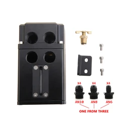 500ML Black Aluminum Alloy Reservoir Oil Catch Can Tank with Visible Oil Indicator (BLACK)