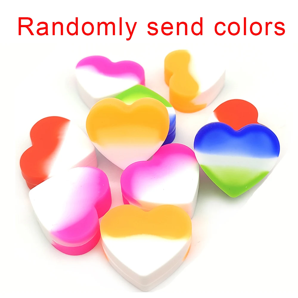 10pcs 핑크 하트 실리콘 항아리 보관 케이스 메이크업 항아리 네일 호일 립스틱 크림 상자 Girly Gift Personalized