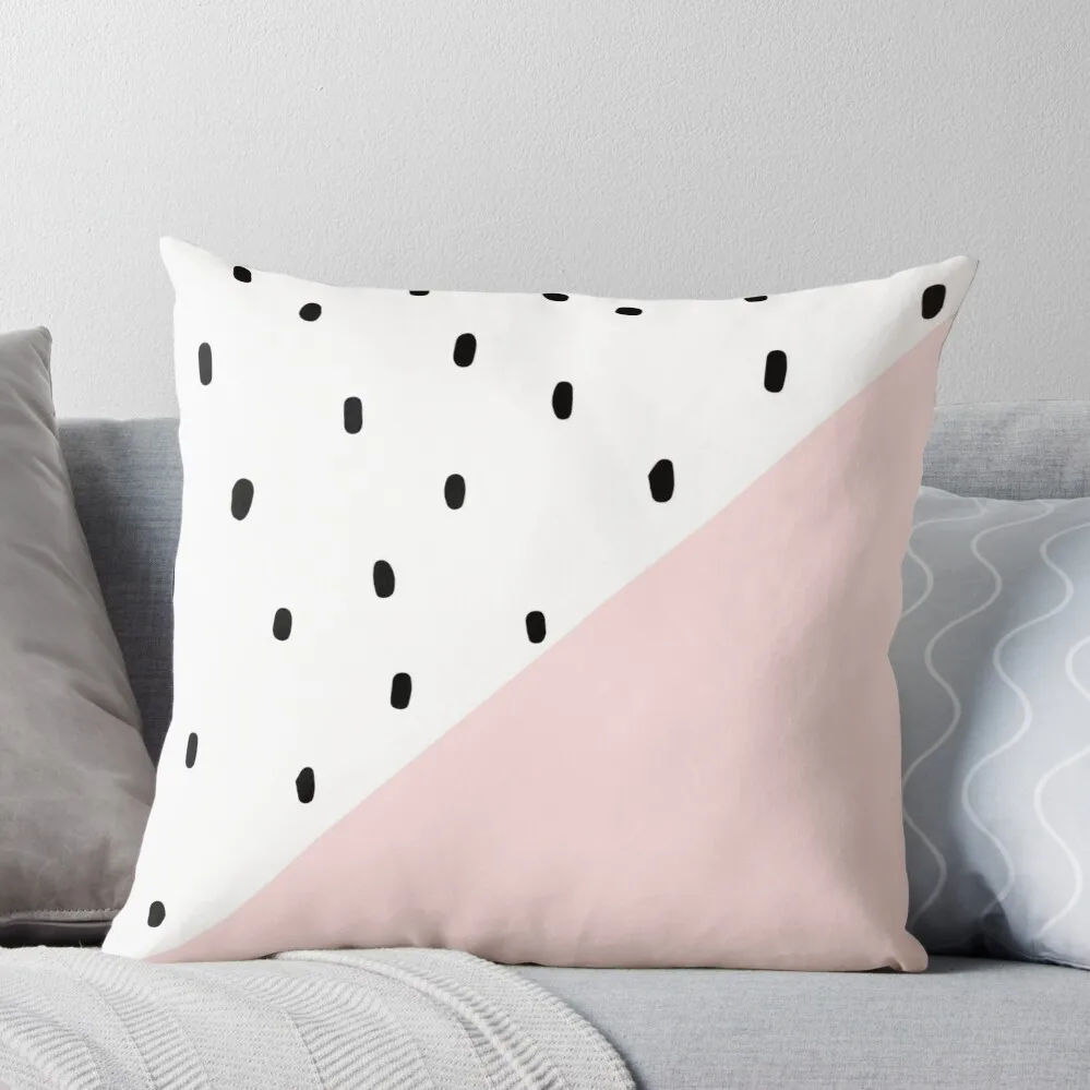 

Pink and white Dalmatian print Throw Pillow home decor items christmas cushions covers autumn pillowcase