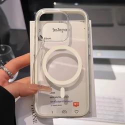 Transparent Soft Color Magnetic Bumper Phone Case with MagSafe Compatibility - iPhone 15 Plus (WHITE)