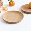 Solid Wood Round  Heat InsulationTray Dessert Plate Japanese-style Snack Dried Fruit Plate Oval Tea Tray Kitchen Tableware 5