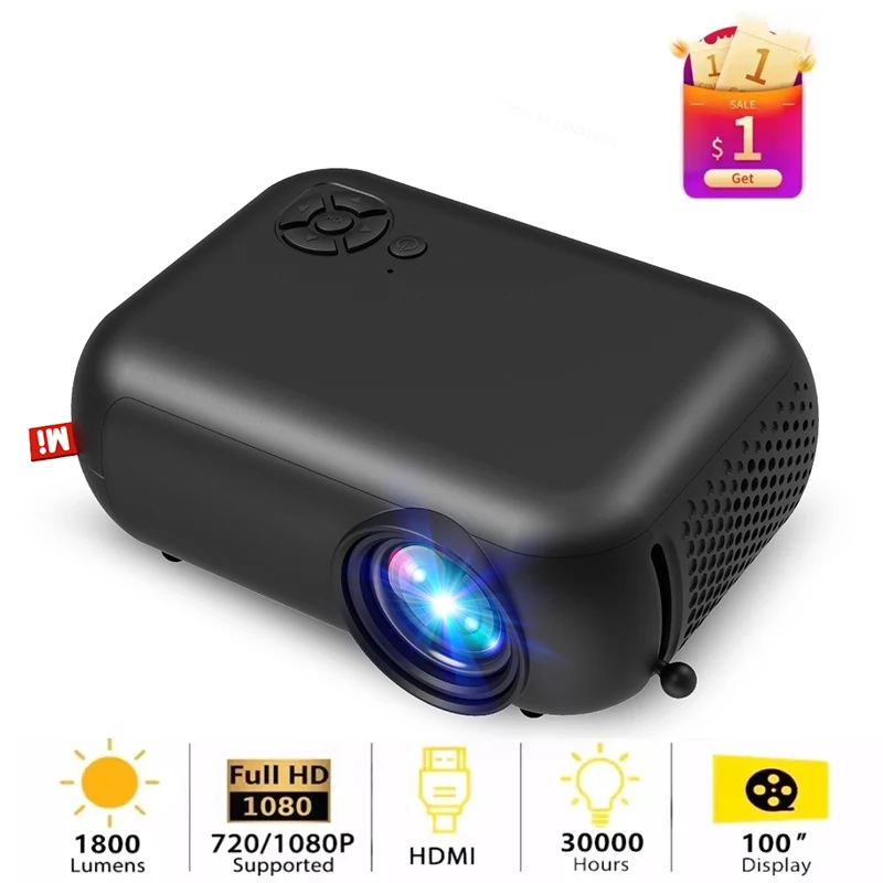For Xiaomi 10 Mini Led Projector 1080P Supported Portable Proyector Movie,  Wired Mirror for iPhone Home Cinema HDMI-compatible - AliExpress