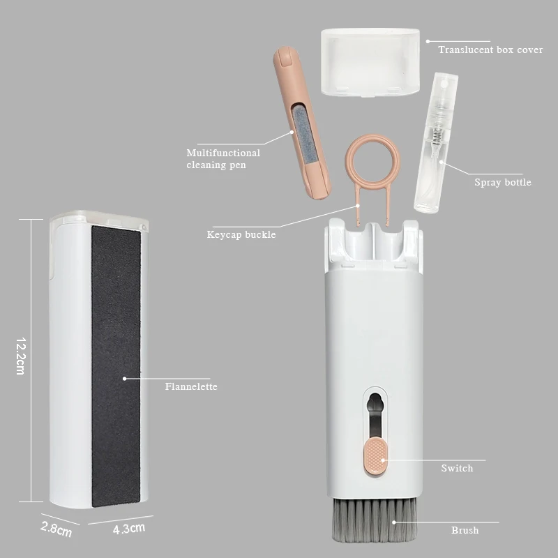 7 in 1 Laptop Keyboard Cleaning Kit Computer Keyboard Cleaner Brush Earphones Cleaning Pen For AirPods iPhone Keycap Puller Set 6