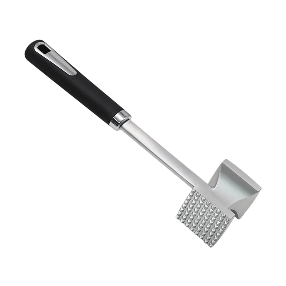 Black Handle Stainless Steel Meat Hammer Kitchen Mallet Tool Beef Pounder Tenderizer Poultry Tools