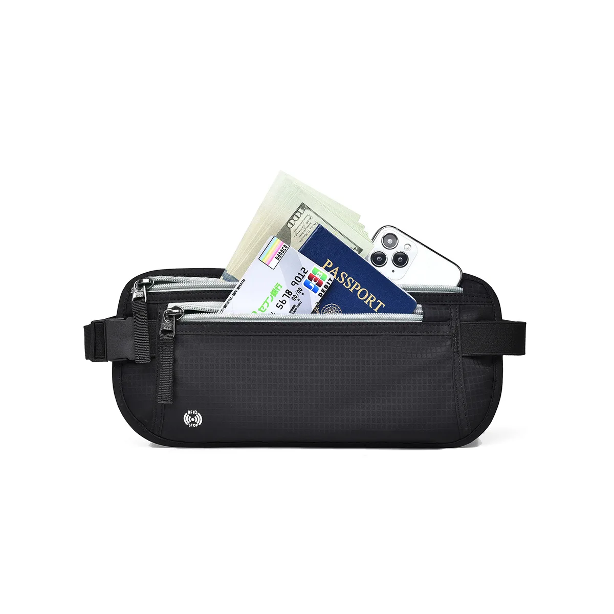 Travel Money Belt Slim Passport Holder RFID Blocking Travel Pouch to Protect Cash Credit Card and Travel Documents Invisible Bag 5