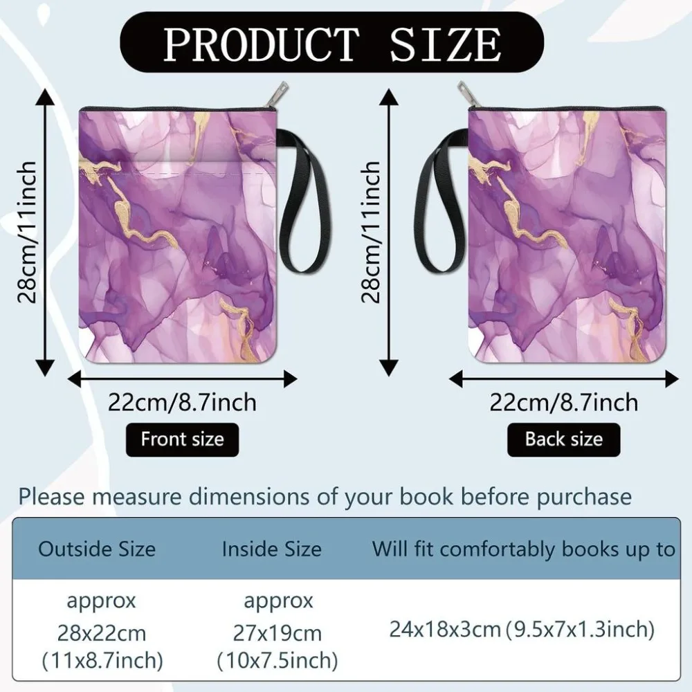 Elegant Purple Gradient Washable Fabric Book Protector Sleeve