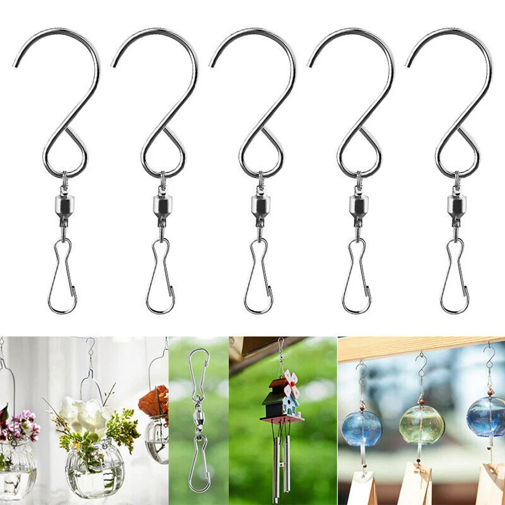 

Steel Multifunction Rotating For Wind Chimes Bird Feeder Plants Pot Solar Light Garden Hanger Swivel Hook Clip Hanging Hook