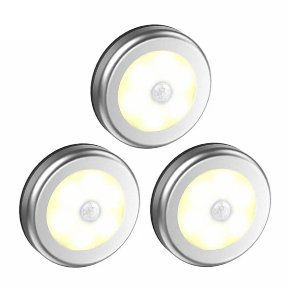 

3PCS 6LED Lamp PIR Motion Sensor Night Light Motion Activated Wall Light Induction Lamp Portable Nightlight Closet Corridor Lamp