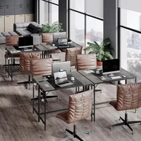 Home Office Desk with Power Outlet, Modern Study Writing Desk with 3 Hooks for Study Room, Home Office, Computer Desks 1