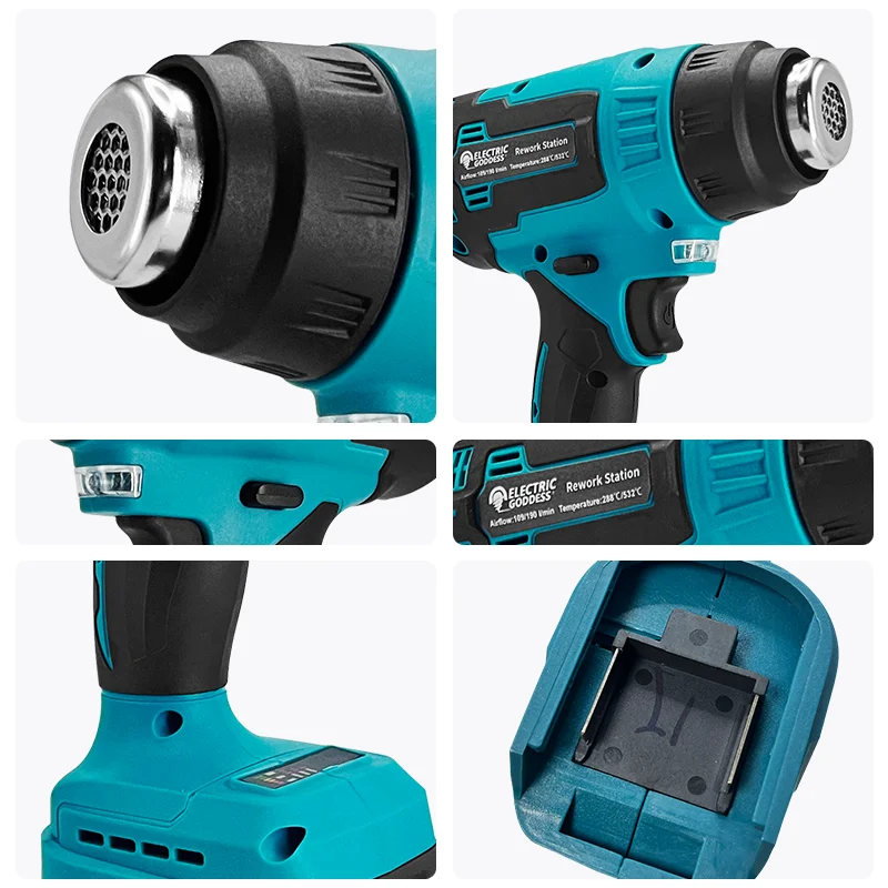 Cordless Heat Gun hot air gun heat gun mini hot air gun 2000W 600&deg;C Multifunctional Handheld Heating gun wireless Power Tools For Makita 18V Battery