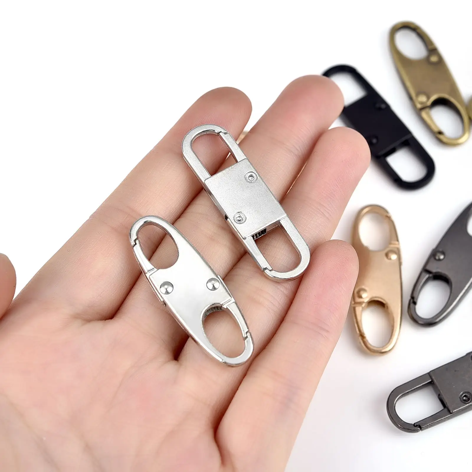  DIY Zipper Pull, Detachable Stainless Steel 6Pcs Zipper Pull Tab  for Clothing(Silver)